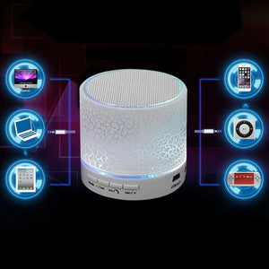 Mini LED Portable Speakers Wireless Speaker with TF Mic Bluetooth-Compatible Music for Phone