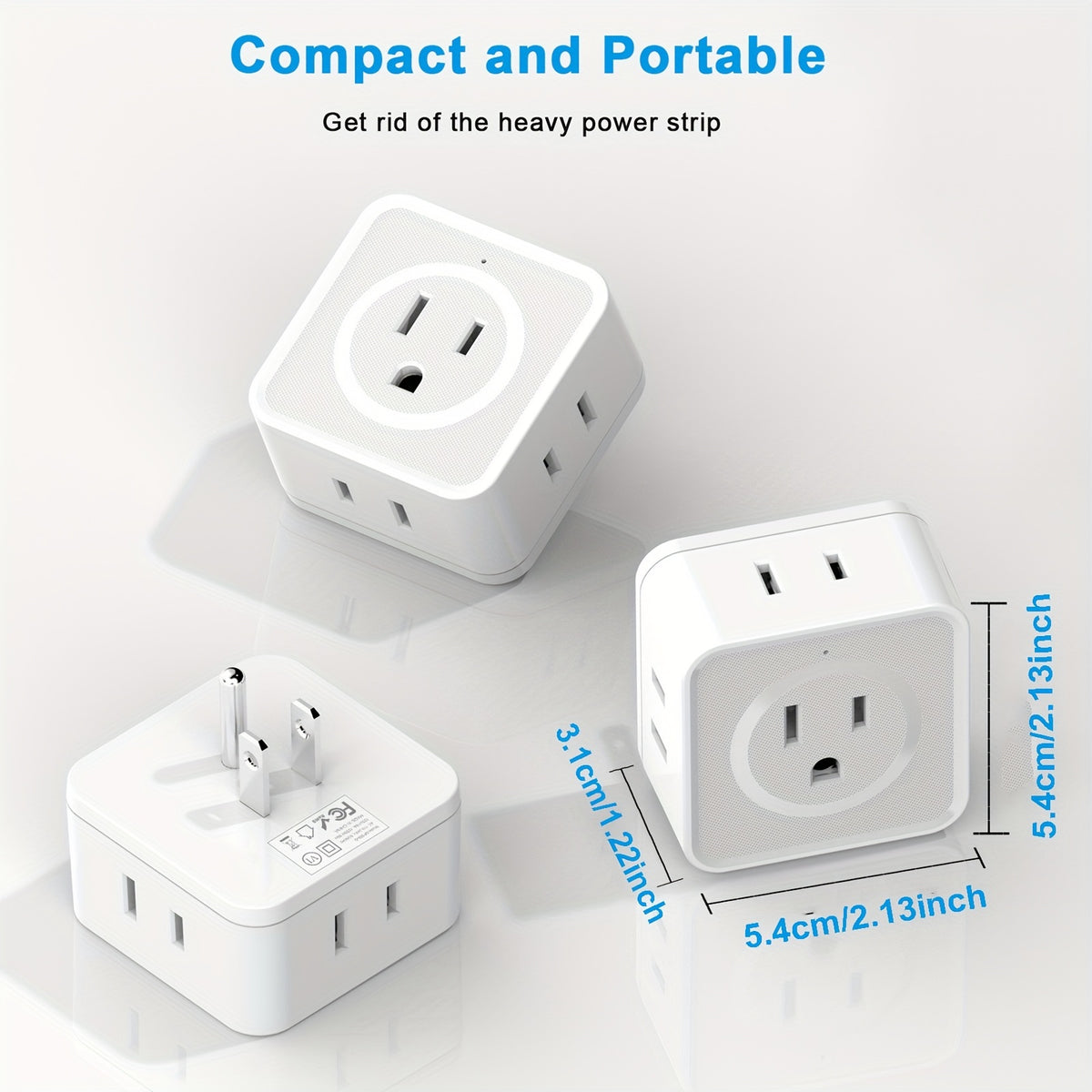 1pc Multi Plug Wall Adapter With 5 Outlets, NO Surge Protection, Outlet Extender Wall Charger For Cruise, Dorm, Travel, Home, Office