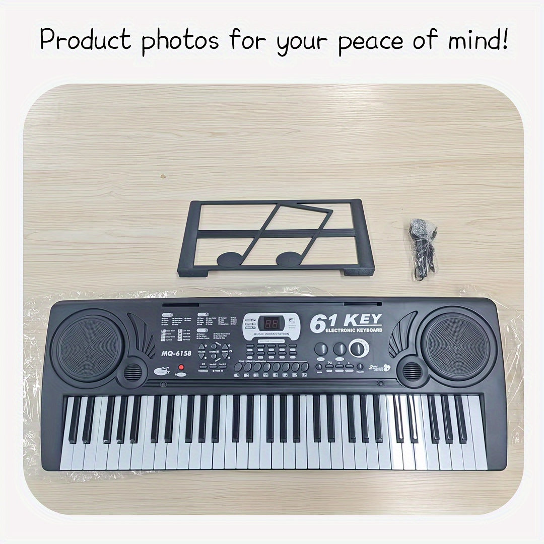 Micro poly 61-Key Multifunctional Electronic Keyboard – Portable Performance Synthesizer with Built-in Tones &amp; Rhythms, Microphone for Sing-Along, Exciting Light Effects, Battery/USB Dual Power, Ideal for Beginners &amp; Music