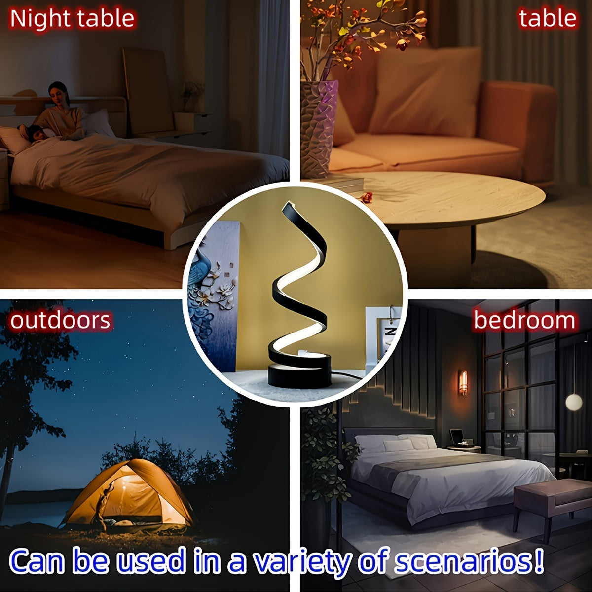 Modern LED Desk Lamp with USB - Adjustable Brightness, Warm White Light, Spiral Design for Eye Comfort, Perfect for Bedroom, Living Room, Office - 5W Tri-Color Dimmable Table Lamp