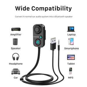 Bluetooth Receiver 5.1 AUX Audio 3.5Mm Wireless Adapter for Hands-Free Car Amplifier Speaker Headphone C416