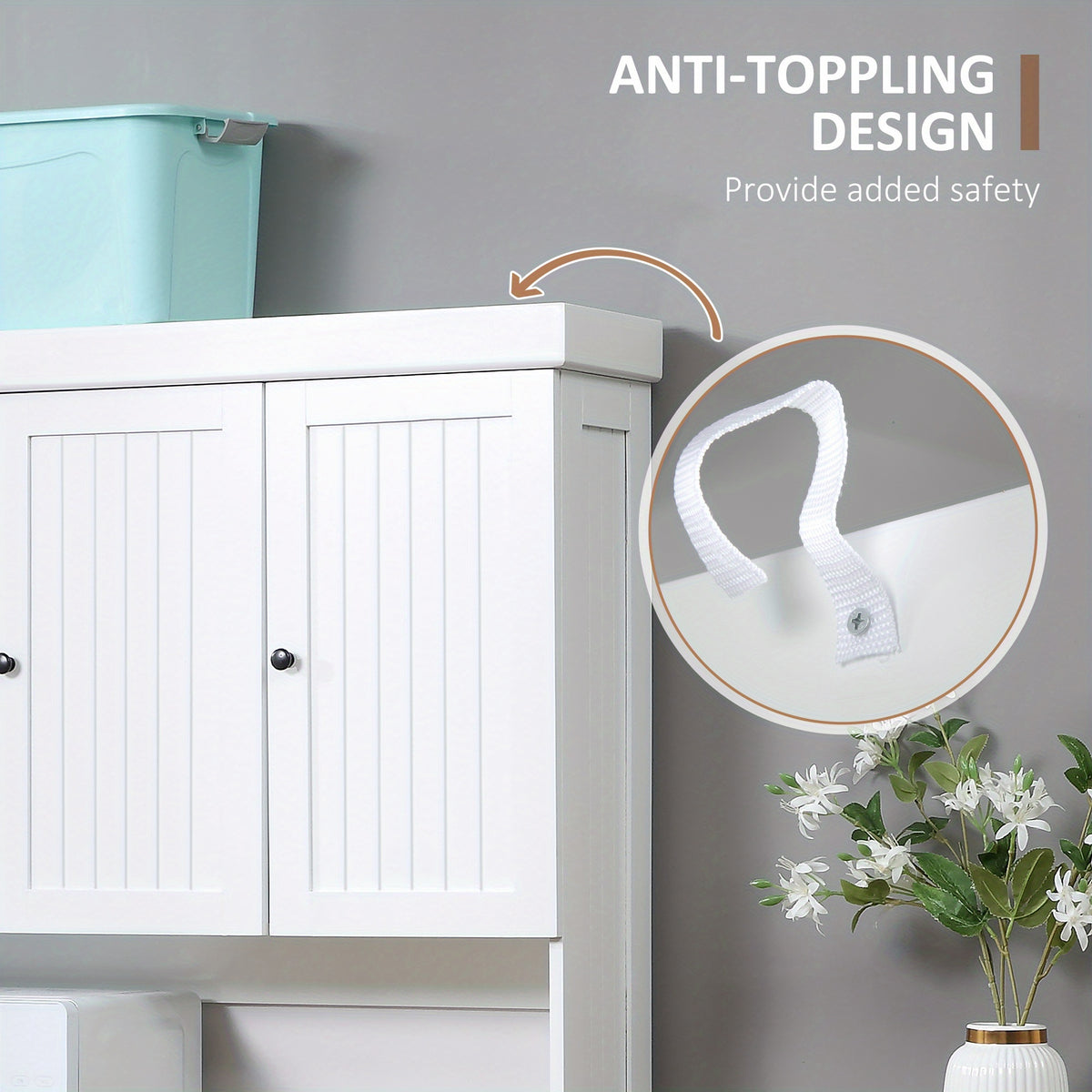 HOMCOM Buffet with Hutch, Modern Kitchen Pantry Storage Cabinet with Microwave Oven Countertop, Drawer, and Adjustable Shelves, White