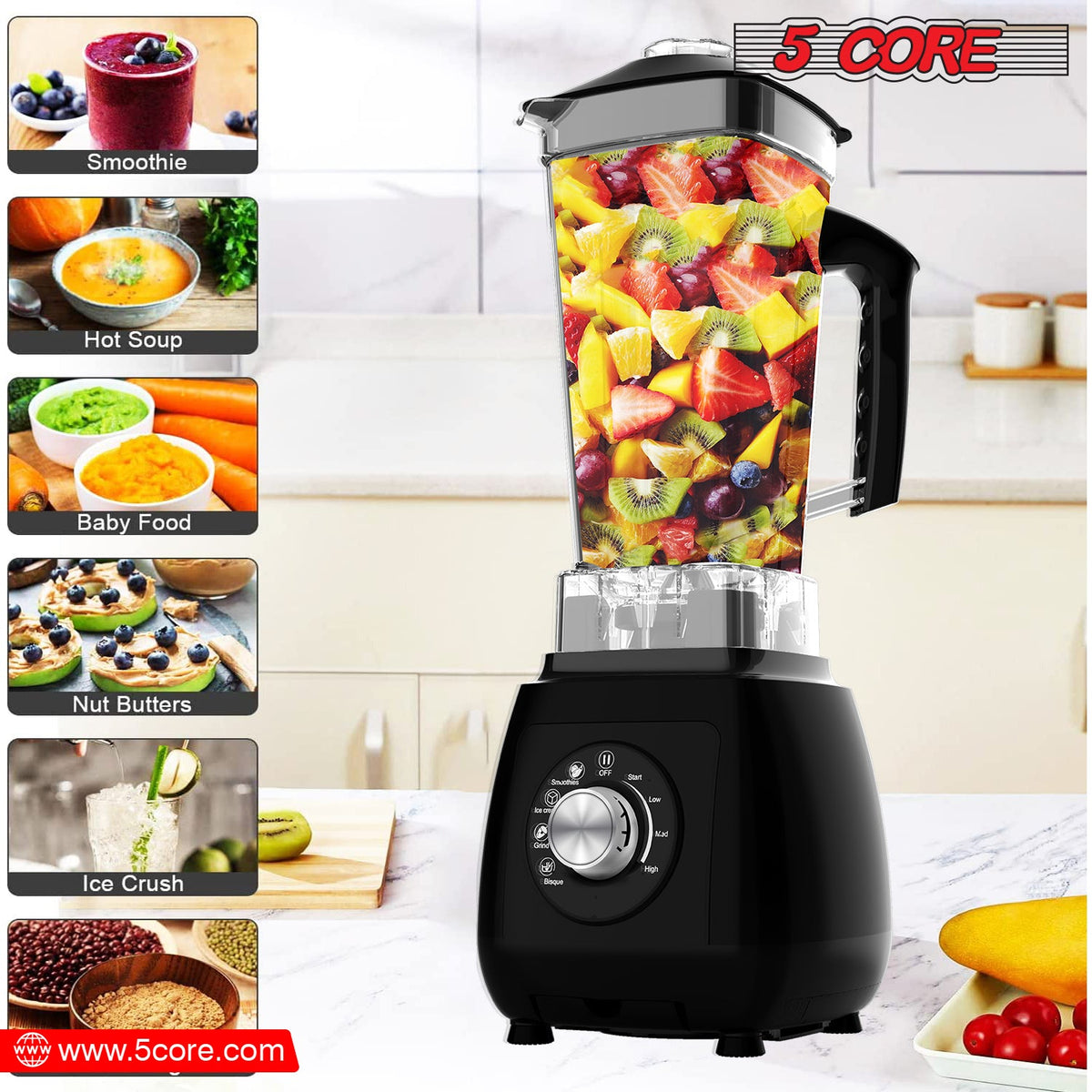 2000W 5Core Juicer Blender Machines - Stereotech