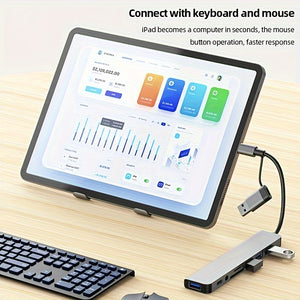 8-Port USB C Hub - Expand Your Laptop's Capabilities with USB 3.0, USB 2.0, Micro SD/TF Card Reader, Microphone/Audio, and More - Ideal for MacBook Pro, iMac, iPad Pro, and Other USB-C Devices