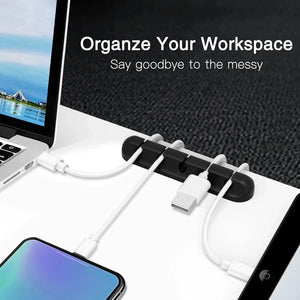 Cable Organizer Silicone USB Cable Winder Desktop Tidy Management Clips Cable Holder for Mouse Keyboard Headphone Wire Organizer
