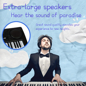 Micro poly 61-Key Multifunctional Electronic Keyboard – Portable Performance Synthesizer with Built-in Tones & Rhythms, Microphone for Sing-Along, Exciting Light Effects, Battery/USB Dual Power, Ideal for Beginners & Music