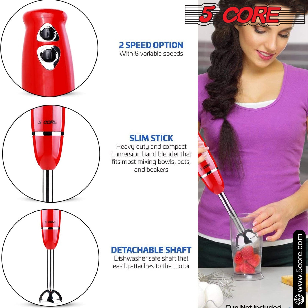 500W Electric 5Core Immersion Hand Blender - Stereotech