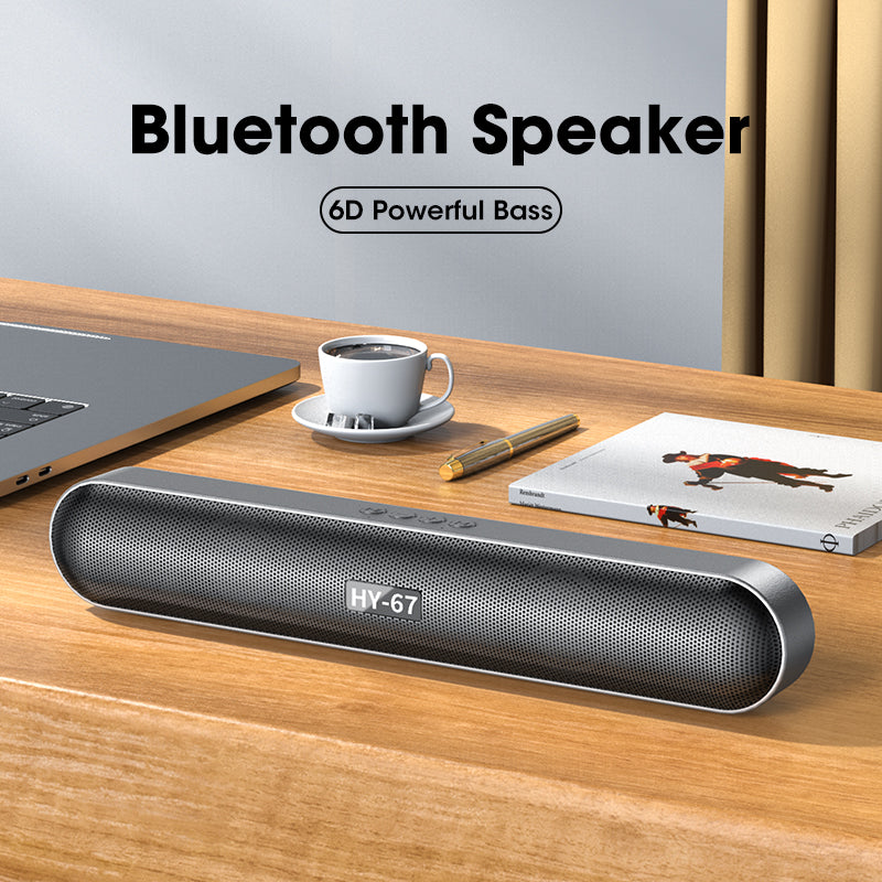 Computer Soundbar Desktop Bluetooth Speakers Rechargeable 6D Deep Bass Stereo Subwoofer AUX Wired for Laptop PC TV Loudspeaker