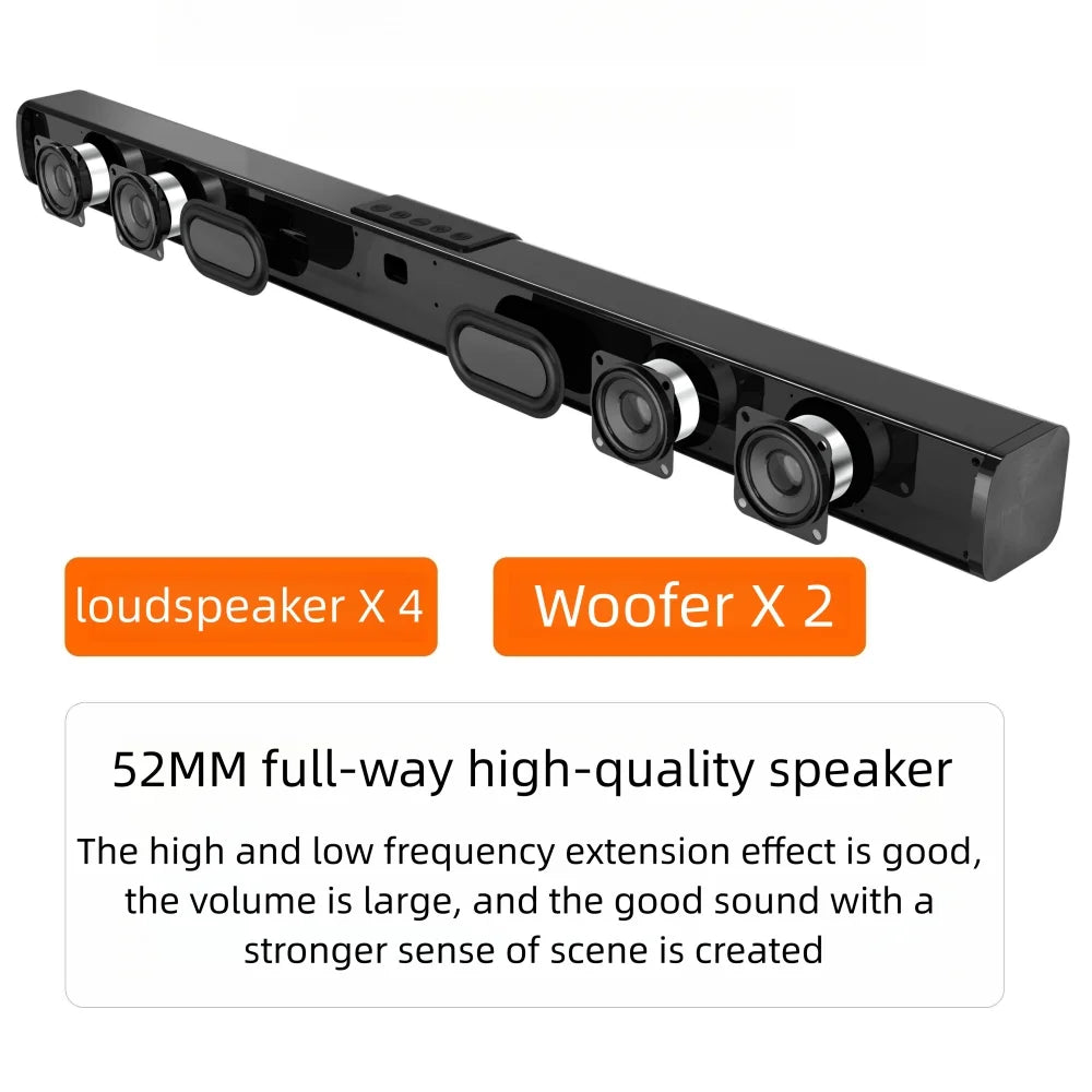 Sound Bars for TV, 30&quot; Soundbar with Subwoofer, Wireless Bluetooth 5.0 Sound Bar, 3D Surround Sound Wall Mountable TV Speakers for Home Theater, Remote Control, Black
