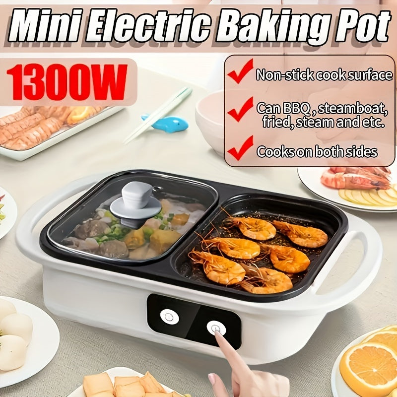 1pc White 110V Multifunctional Cooking Pot, Suitable For Family Dinner
