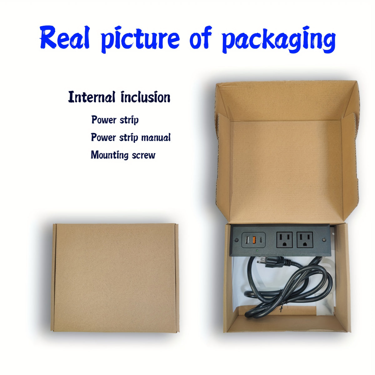 Type-C Conference Recessed Power Strip with 20W PD Fast Charging USB-C, 2 Outlets, 2 USB-A Ports &amp; 1 USB-C Port for Office Meeting Desk