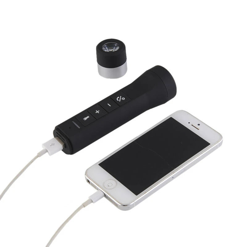 Outdoor Wireless Bluetooth-Compatible Speaker Flashlight Torch Power Bank Support TF FM