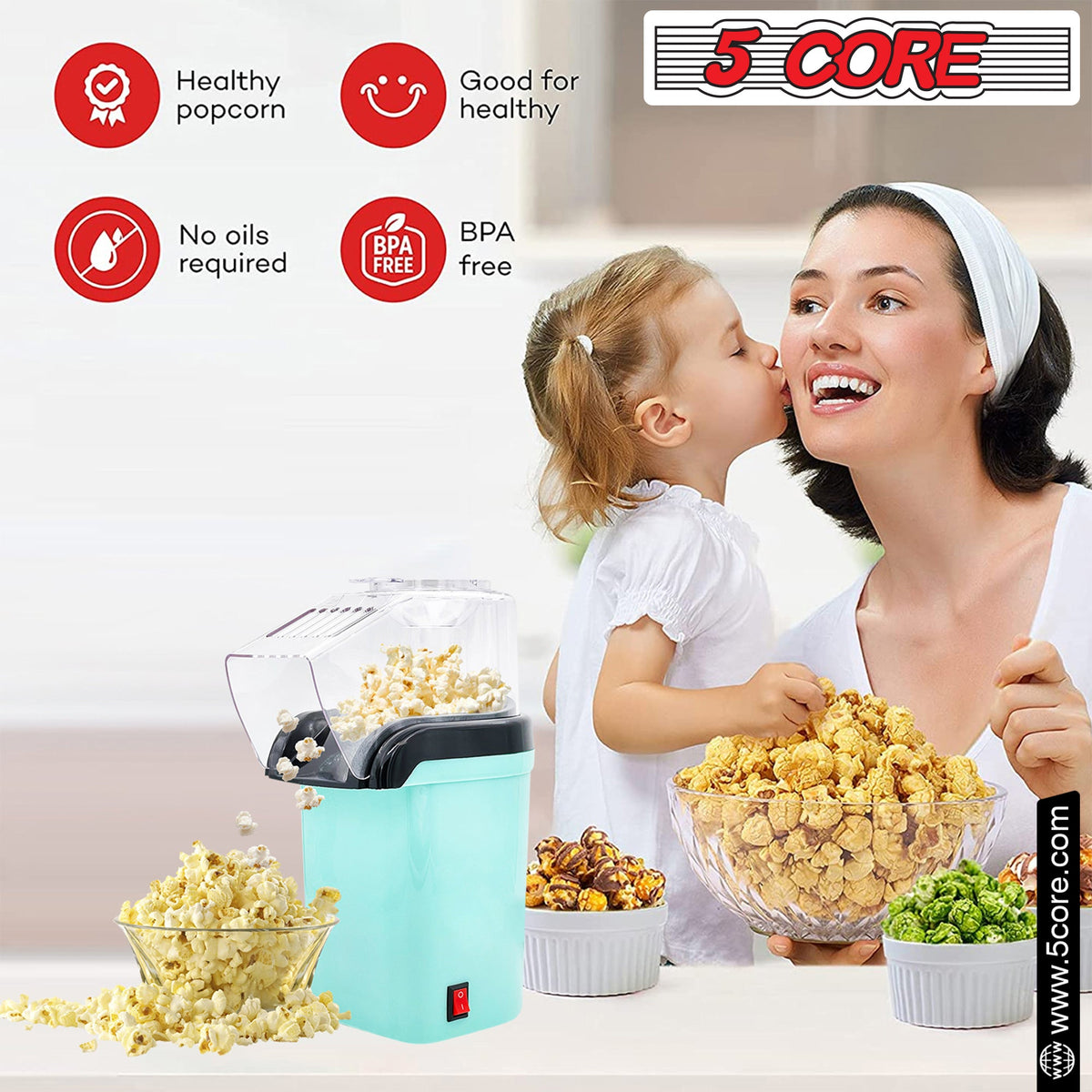 5Core Hot Air Popcorn Machine - Stereotech