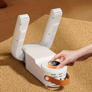Portable 2-Hour Timer Boot & Shoe Dryer/Warmer - Space-Saving, Odor Eliminator, Auto Shut-Off, Fits All Footwear (US Plug)