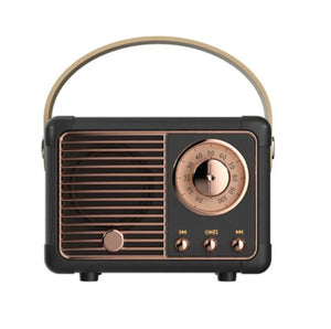 Retro Hifi Stereo Bluetooth V5.0 Speaker Portable Wireless Vintage Speaker Plastic 3W Full-Range 50Hz-20Khz Music Player