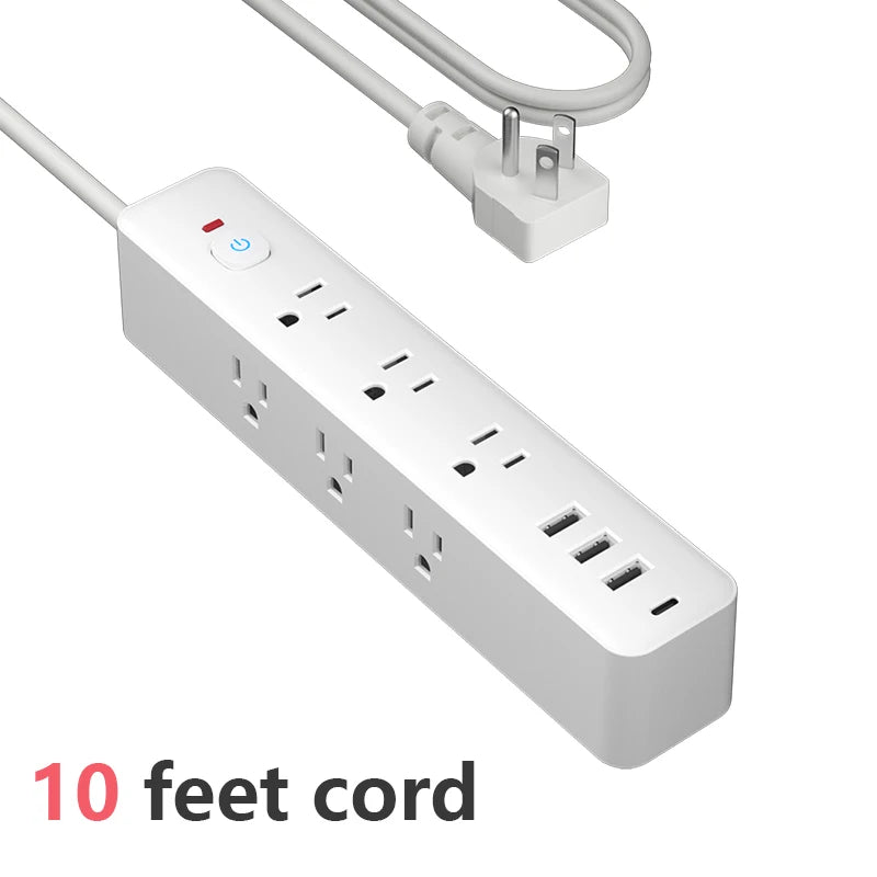 13-in-1 US Power Strip, Power Strip Surge Protector 9 AC Outlets 3 USB 1 Type-C, Desktop Charging Station With Overload Protecti