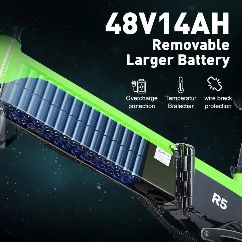 JINGHMA NEW R5 1000W Electric Bicycle 26 Inch Men&#39;s Bike 4.0 Fat Tires Ebike 48V 14AH Lithium Battery 45KM/H Mountain Motorcycl