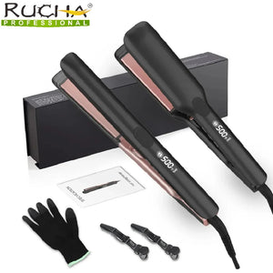 RUCHA Hair Straightener 500F High Temperature Professional PTC Ceramics Plate Treatment Plasma Ion Hair Flat Irons