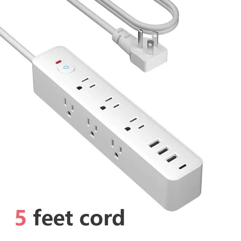 13-in-1 US Power Strip, Power Strip Surge Protector 9 AC Outlets 3 USB 1 Type-C, Desktop Charging Station With Overload Protecti