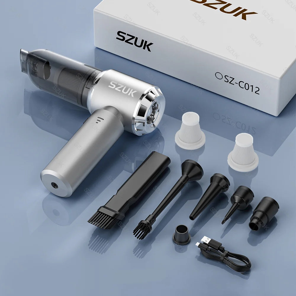 SZUK Mini Car Vacuum Cleaner Portable Powerful Cleaning Machine Strong Suction Handheld for Car Wireless Cleaner Home Appliance - Stereotech