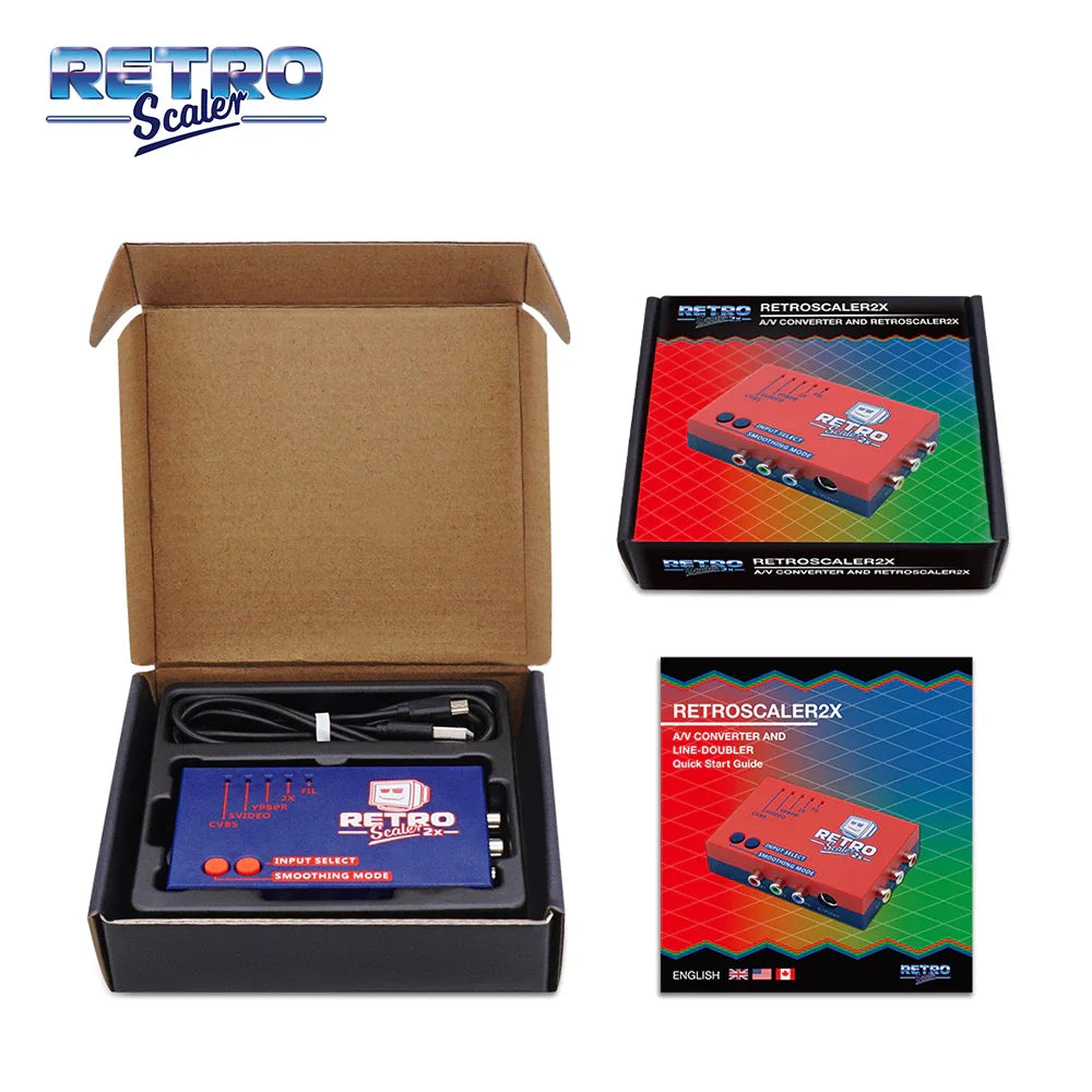 RetroScaler2x AV to HDMI-compatible Converter and Line-doubler For Retro Game Consoles PS2 N64 NES Dreamcast Saturn MD1 MD2