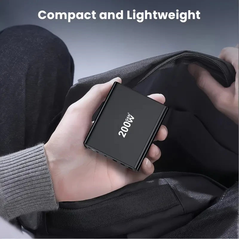 New 200W GaN Desktop charger 6-port USB Type C PD Charger Fast Charge 3.0 Fast Charger Mobile USB charger for iPhone Samsung