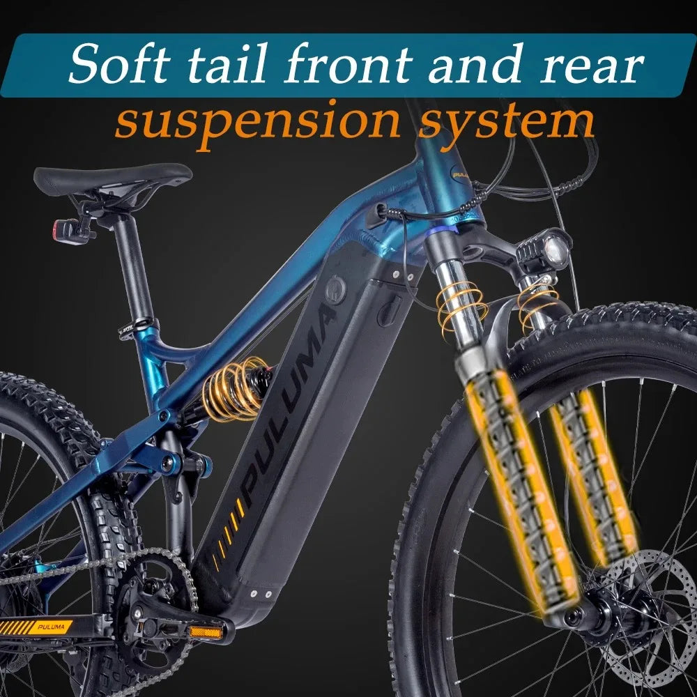 PULUMA Electric Bike 48V 1000W 27.5-in Panasonic battery 48V 20AH Smart electric with pedal assist hydraulic disc brakes