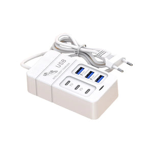 6 IN 1 USB Charger 35W PD Type C Fast Charge Charger Wall Phone Adapter Quick Charger 3.0 USB Hub EU US Plug USB Type C Charger