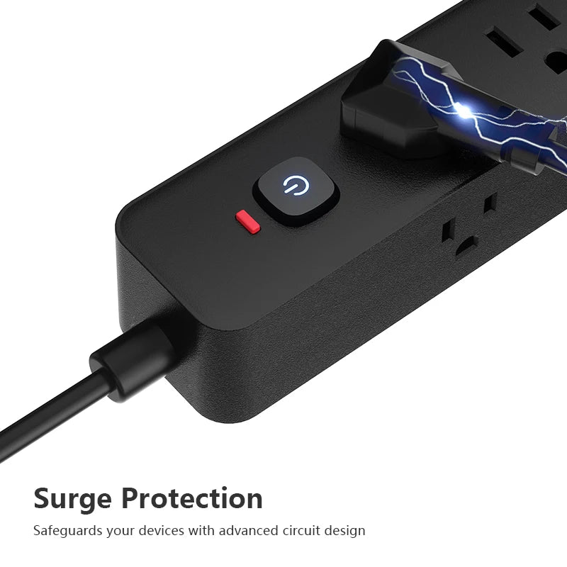 13-in-1 US Power Strip, Power Strip Surge Protector 9 AC Outlets 3 USB 1 Type-C, Desktop Charging Station With Overload Protecti