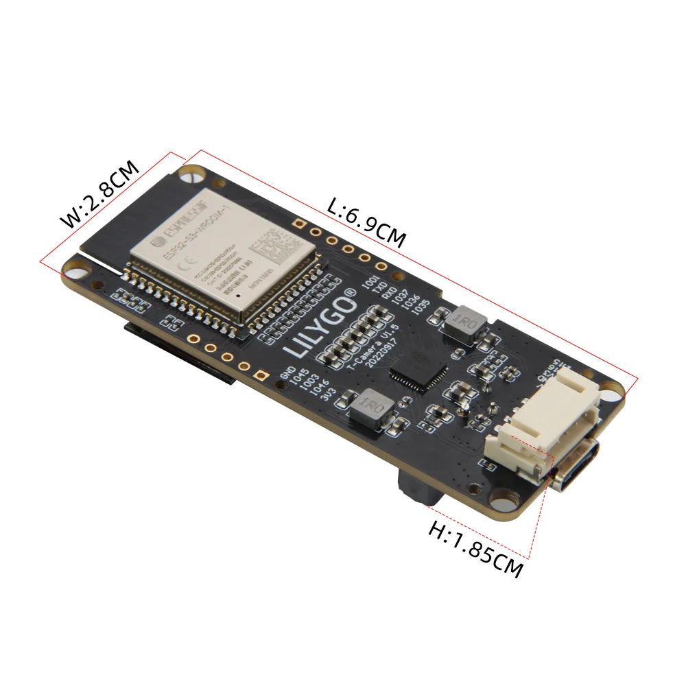 LILYGO® T-Camera S3 ESP32-S3 ESP32-Cam 2 Million Pixels HD Camera FLASH 16MB ESP32-S3FN16R8 With 0.96&quot; SSD1306 OLED Mic Pir PMU