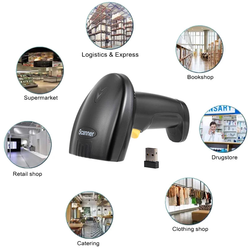 2d Scanner Wired Wireless Bluetooth  1d 2d Code Reader No App or Drivers Support Mobile Device PC Laptop for Mobile Payment - Stereotech