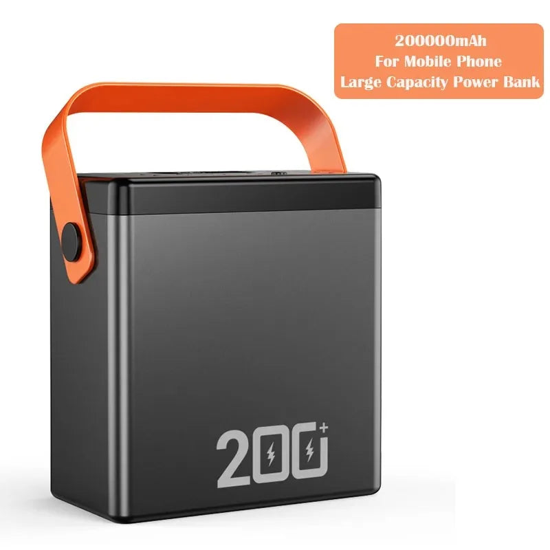 200000mAh Power Bank Supply Station Portable External Battery USB Type C Ports 22.5W Fast Charger Powerbank For iPhone