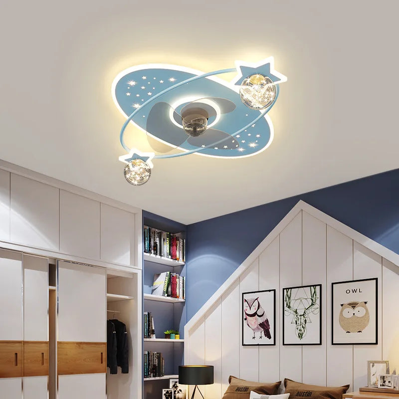 Nordic LED Ceiling Fans with Lights Remote For Living room Bedroom Boys Girls Room LED Ceiling Lamp For Home Decro