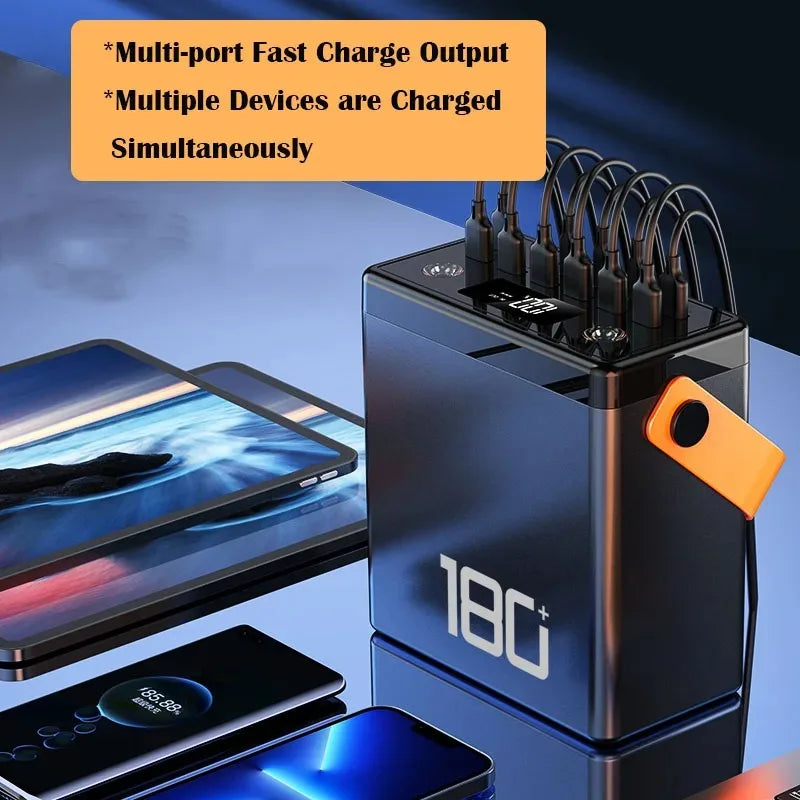200000mAh Power Bank Supply Station Portable External Battery USB Type C Ports 22.5W Fast Charger Powerbank For iPhone