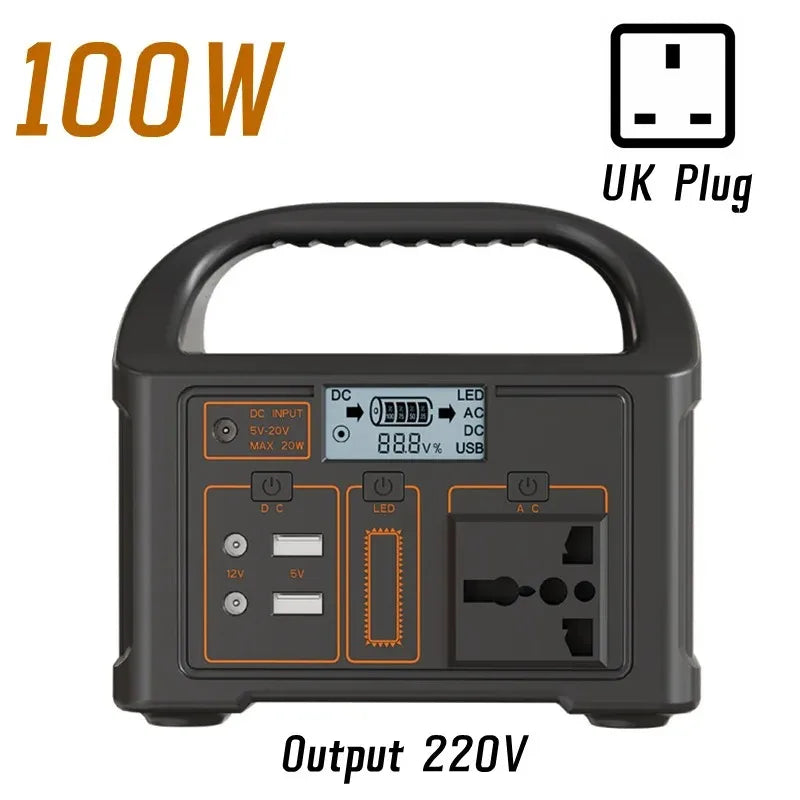 New jsdsolar Portable Solar Power Station Power Generator 100W 110V220V LED Light Emergency Solar Power Bank for Outdoor Camping