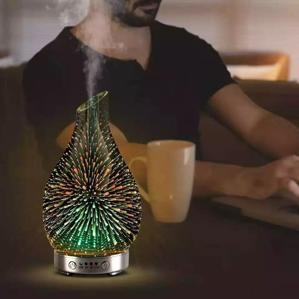 Glass Aromatherapy Oil LED Diffuser - Stereotech