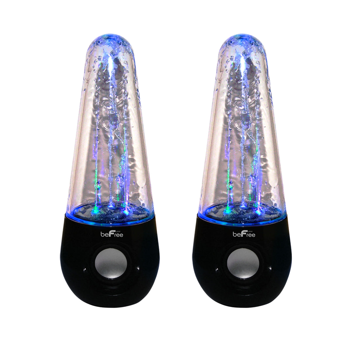 beFree Sound Bluetooth LED Dancing Water Multimedia Speakers in Black - Stereotech