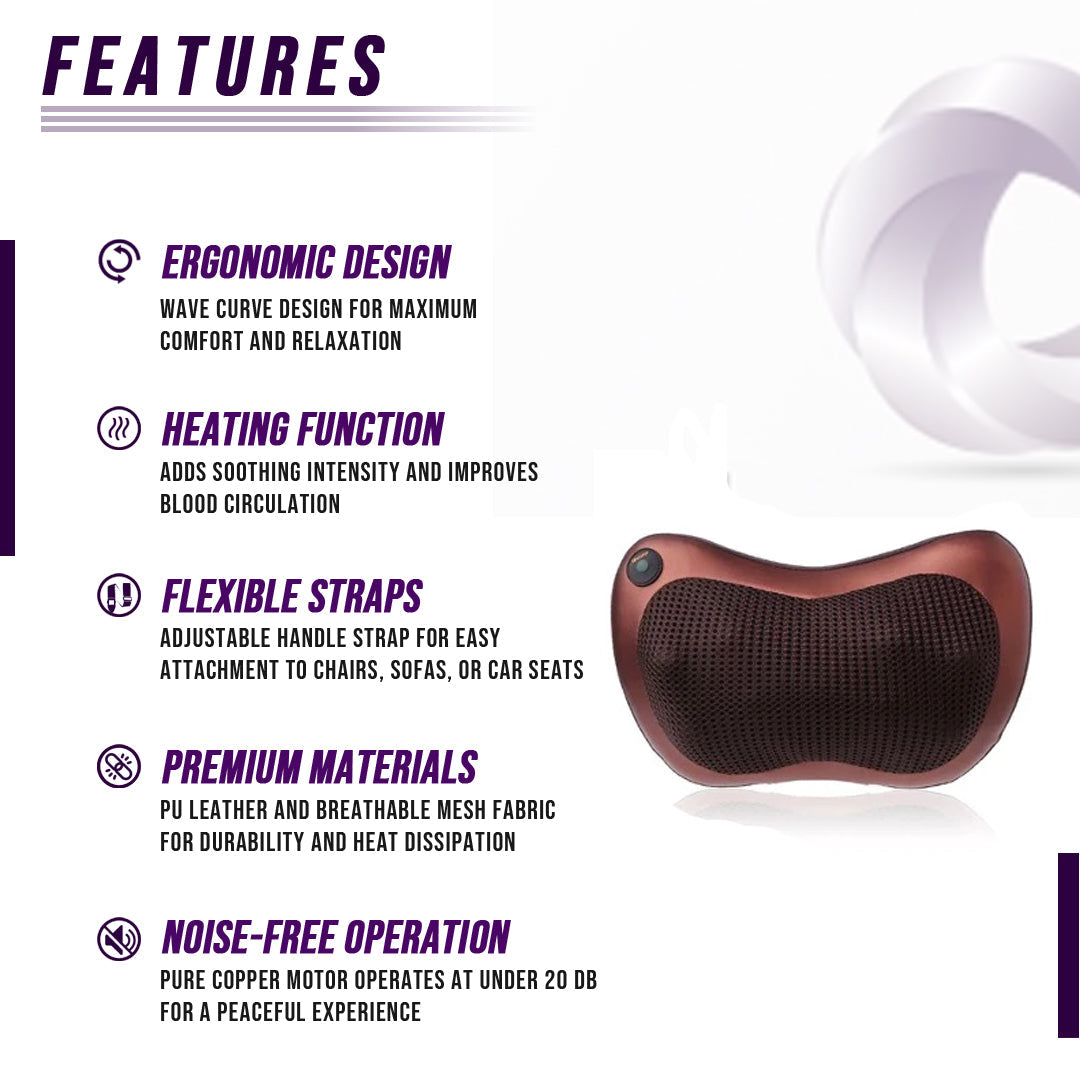 Back and Neck Massage Pillow w/Heat - Stereotech
