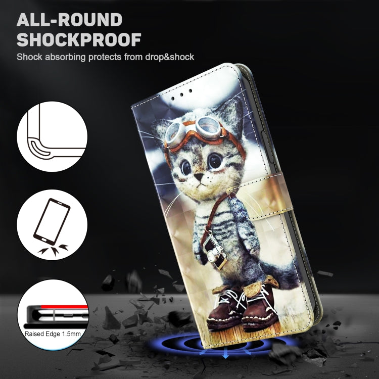 For Samsung Galaxy S24+ 5G 3D Painted Leather Phone Case(Naughty Cat)