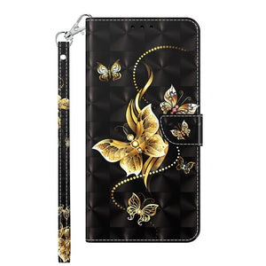 For Samsung Galaxy S24 Ultra 5G 3D Painted Leather Phone Case(Golden