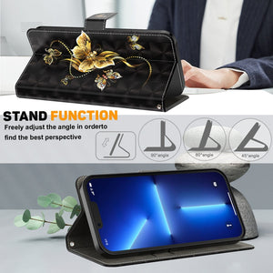 For Samsung Galaxy S24 Ultra 5G 3D Painted Leather Phone Case(Golden
