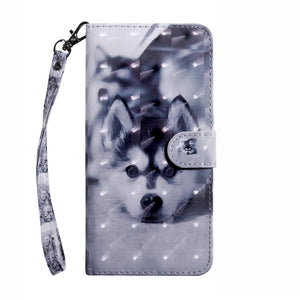 For Samsung Galaxy S24 Ultra 5G 3D Painted Leather Phone Case(Husky)