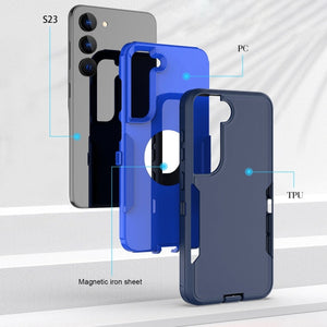 For Samsung Galaxy S21 FE 5G 2 in 1 Magnetic PC + TPU Phone Case(Royal