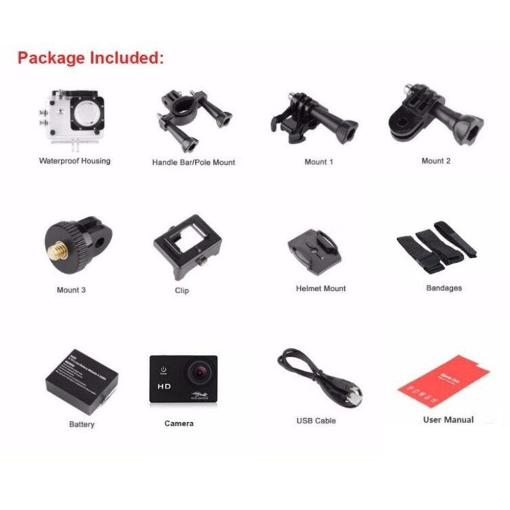 Waterproof Action Camera 1080P HD - Stereotech