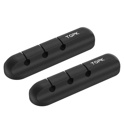 TOPK L16 Silicone USB Cable Winder Desktop Cable organizer Management Multipurpose Clips Cables Protector for Wired headphones - Stereotech