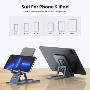 TOPK D06-L Universal Desktop Mobile Phone Tablet Holder For IPhone IPad  Metal Adjustable Portable Foldable Laptop Stand Holder - Stereotech