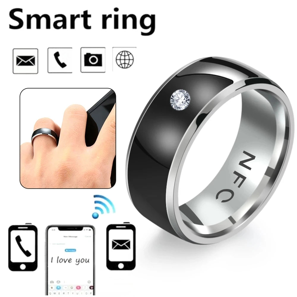NFC Smart Ring For Men Multifunctional Titanium Steel Waterproof Intelligent Digital Technology Ring Tarnish Free Jewelry KBR45