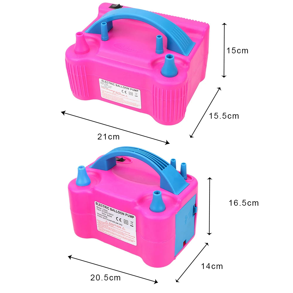 1PC EU Plug Air Compressor Balloon Pump Air Blower Electric Balloon Inflator Pump High Voltage Double Hole Portable