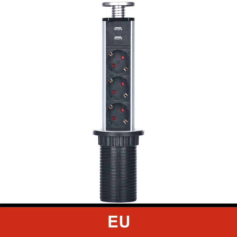 NEW 2/3/4/5 power Plug Hidden Kitchen Table Pop Up EU AU US UK FR PLUG USB charge Electrical Power Desktop Sockets