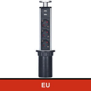 NEW 2/3/4/5 power Plug Hidden Kitchen Table Pop Up EU AU US UK FR PLUG USB charge Electrical Power Desktop Sockets